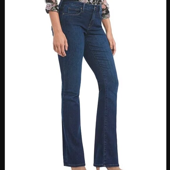 NYDJ Barbara Bootcut Jeans Womens Size 4 Dark Wash Blue Denim Stretch Mid Rise - Picture 1 of 12